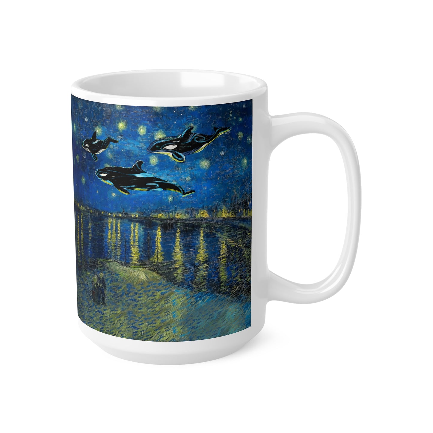 Van Gogh's Starry Night Over the Rhone (1888) - Dreams Fine Art Print Ceramic Coffee Mugs, 11oz, 15oz