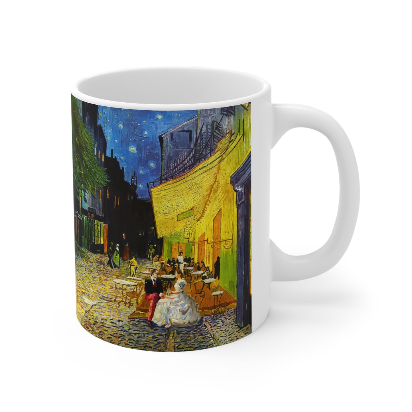 Van Gogh's Café Terrace at Night (1888) - Couple Fine Art Print Ceramic Coffee Mugs, 11oz, 15oz