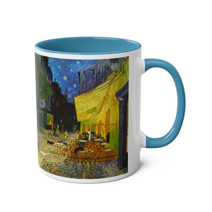 Van Gogh's Café Terrace at Night (1888) - Strays Two-Tone Coffee Mugs, 11oz