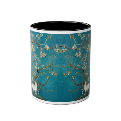 Van Gogh's Almond blossom (1890) - Cats Fine Art Print Two-Tone Coffee Mugs, 11oz