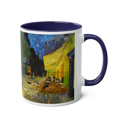 Van Gogh's Café Terrace at Night (1888) - Strays Two-Tone Coffee Mugs, 11oz