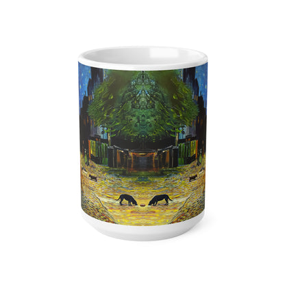 Van Gogh's Café Terrace at Night (1888) - Strays Fine Art Print Ceramic Coffee Mugs, 11oz, 15oz