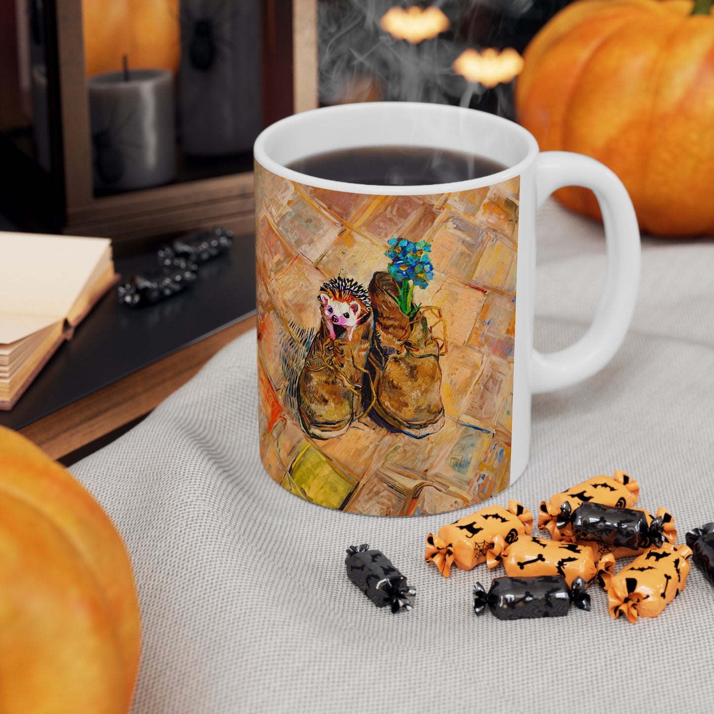 Van Gogh Shoes (1888) - Hedgehog Fine Art Print Ceramic Coffee Mugs, 11oz, 15oz