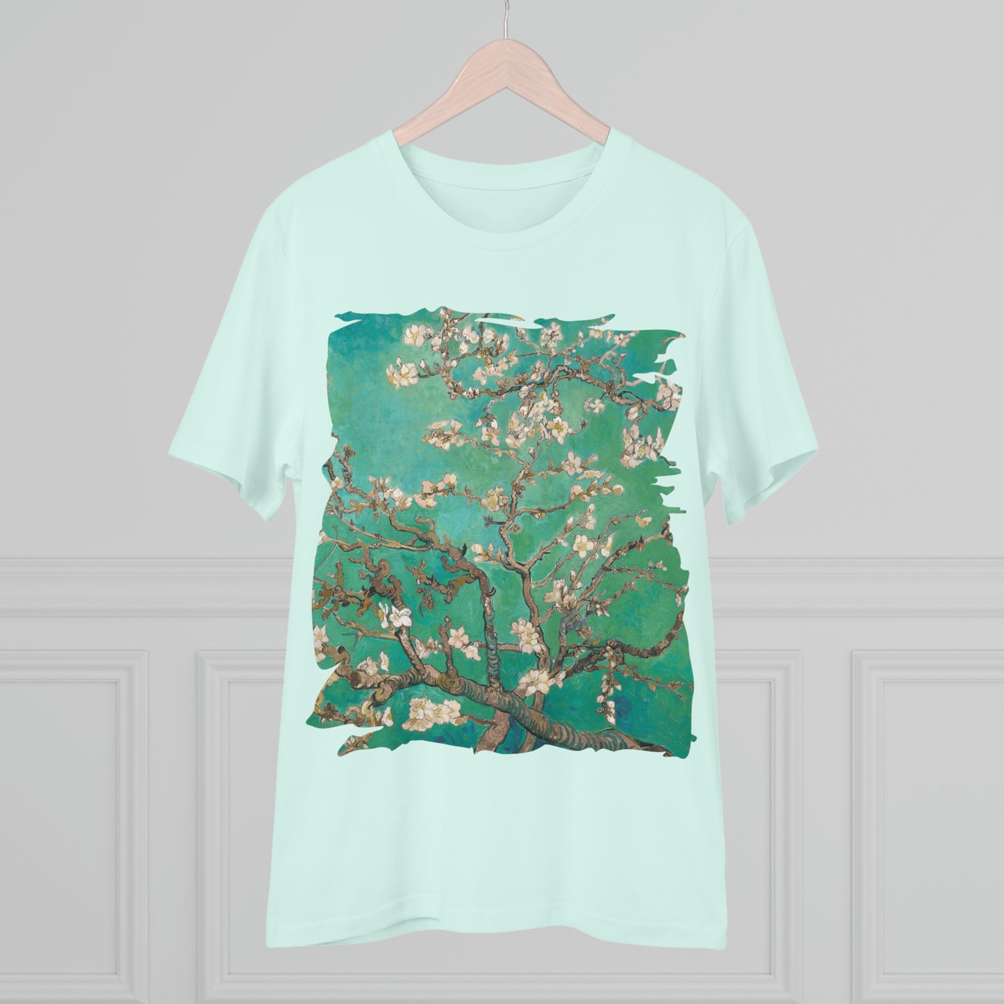 Van Gogh's Almond blossom (1890) - Green Fine Art Print Organic Cotton T-Shirt Unisex