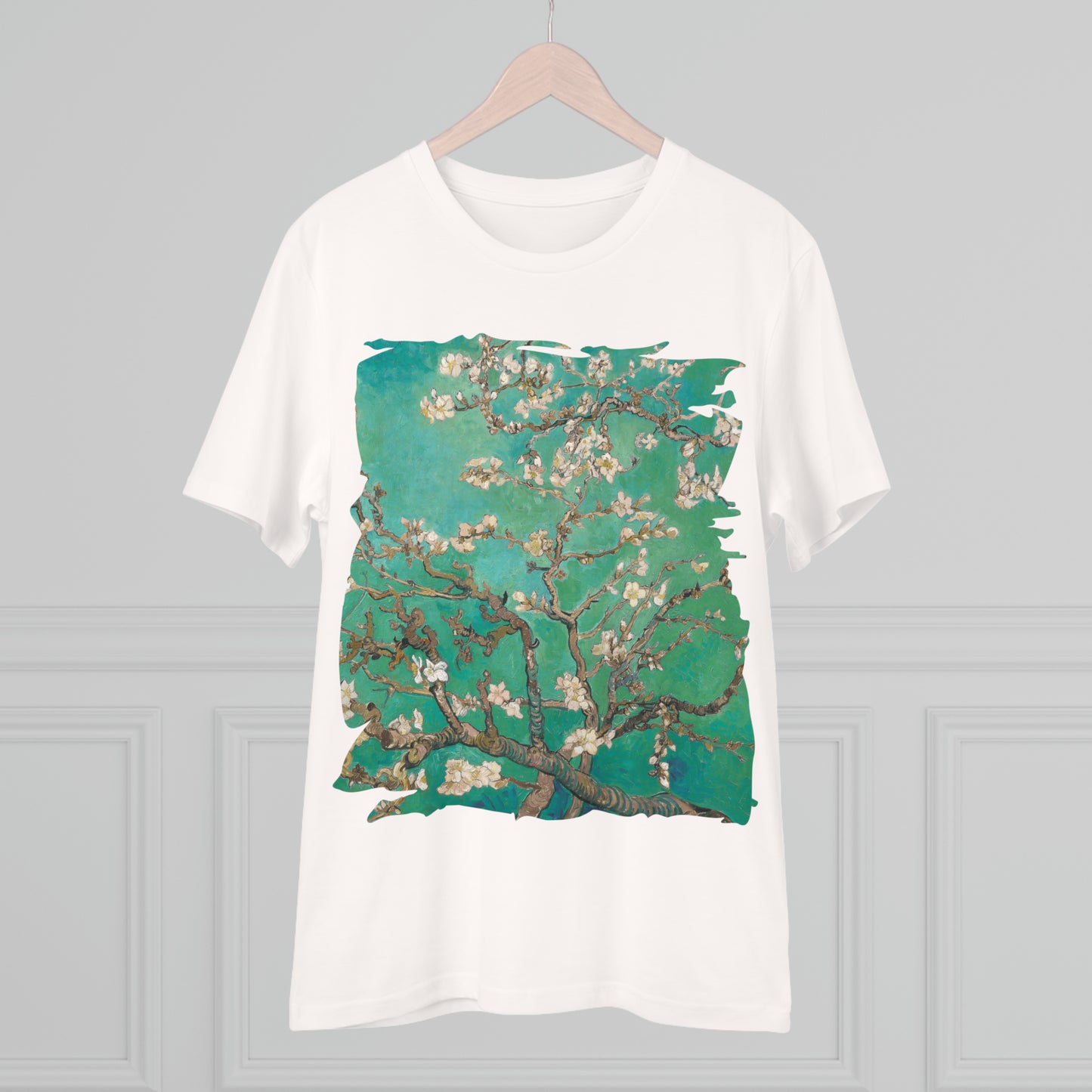 Van Gogh's Almond blossom (1890) - Green Fine Art Print Organic Cotton T-Shirt Unisex