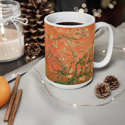 Van Gogh's Almond blossom (1890) - Orange Fine Art Print Ceramic Coffee Mugs, 11oz, 15oz