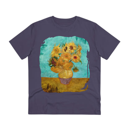 Van Gogh's Vase with Twelve Sunflowers (1888–1889) - Original Fine Art Print Organic Cotton T-Shirt Unisex