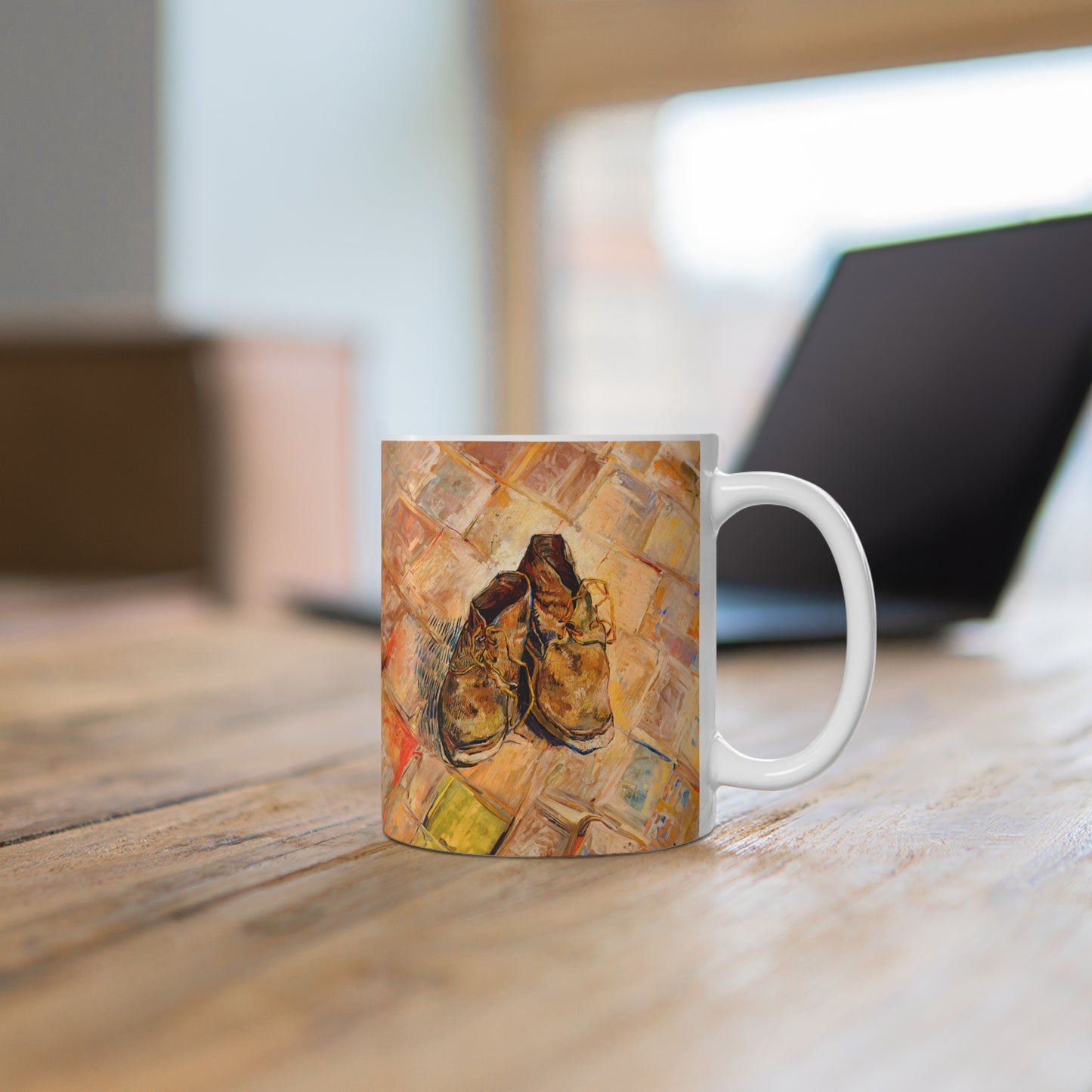 Van Gogh Shoes (1888) - Original Fine Art Print Ceramic Coffee Mugs, 11oz, 15oz