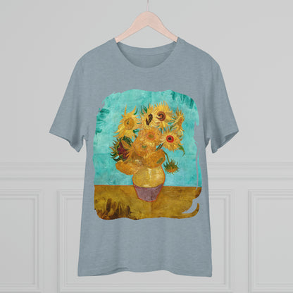 Van Gogh's Vase with Twelve Sunflowers (1888–1889) - Original Fine Art Print Organic Cotton T-Shirt Unisex