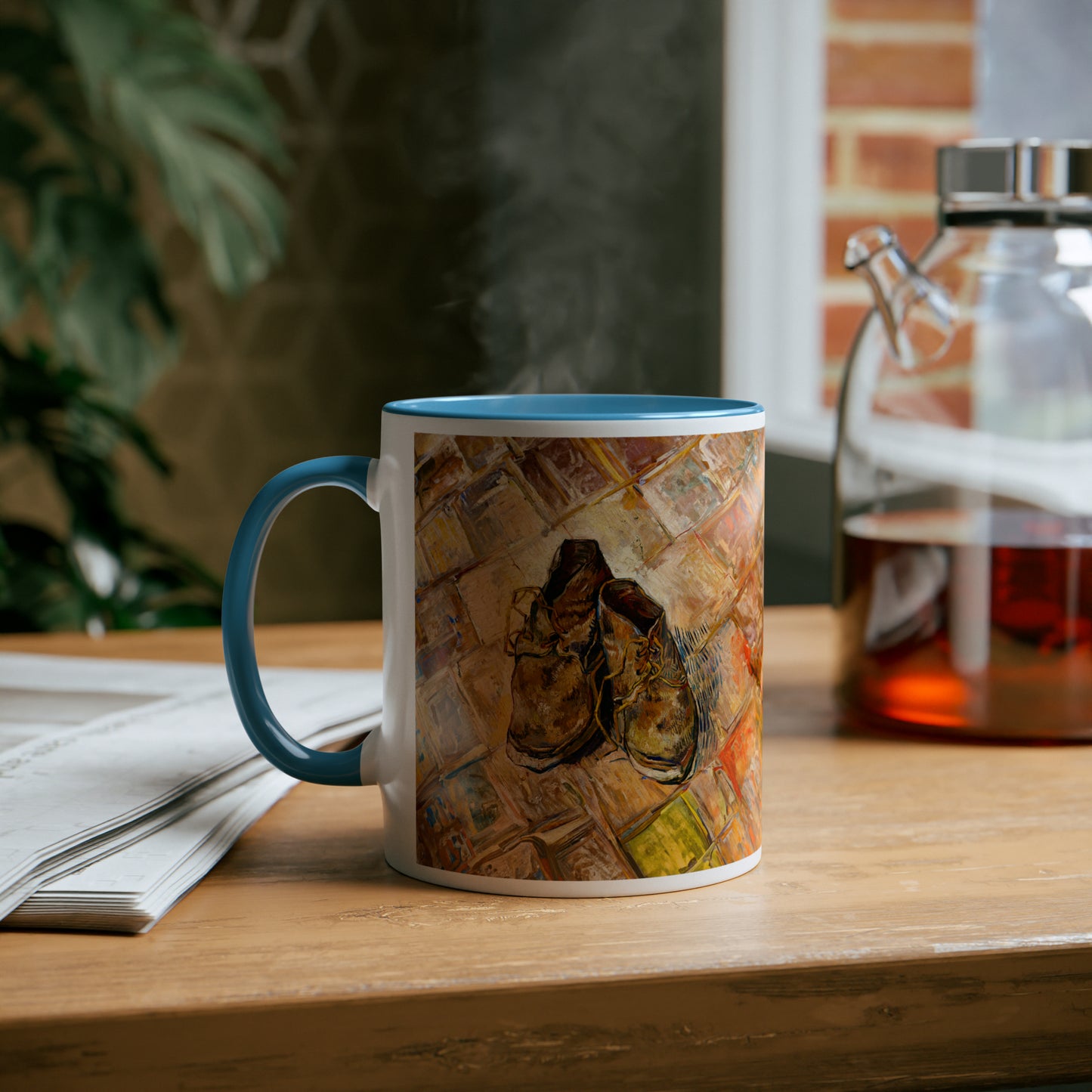 Van Gogh's Shoes (1888) - Original Fine Art Print Two-Tone Coffee Mugs, 11oz