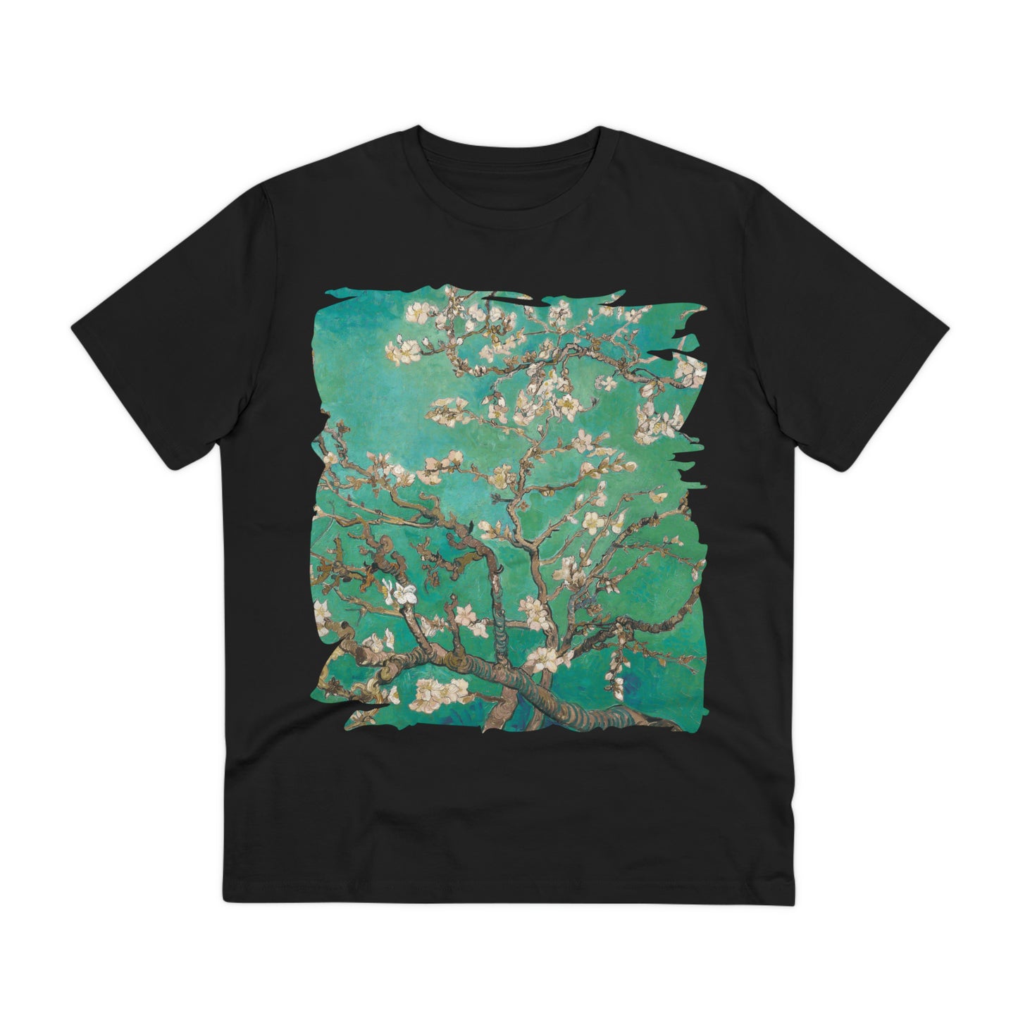 Van Gogh's Almond blossom (1890) - Green Fine Art Print Organic Cotton T-Shirt Unisex