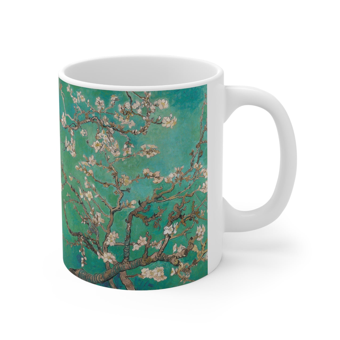 Van Gogh's Almond blossom (1890) - Green Fine Art Print Ceramic Coffee Mugs, 11oz, 15oz