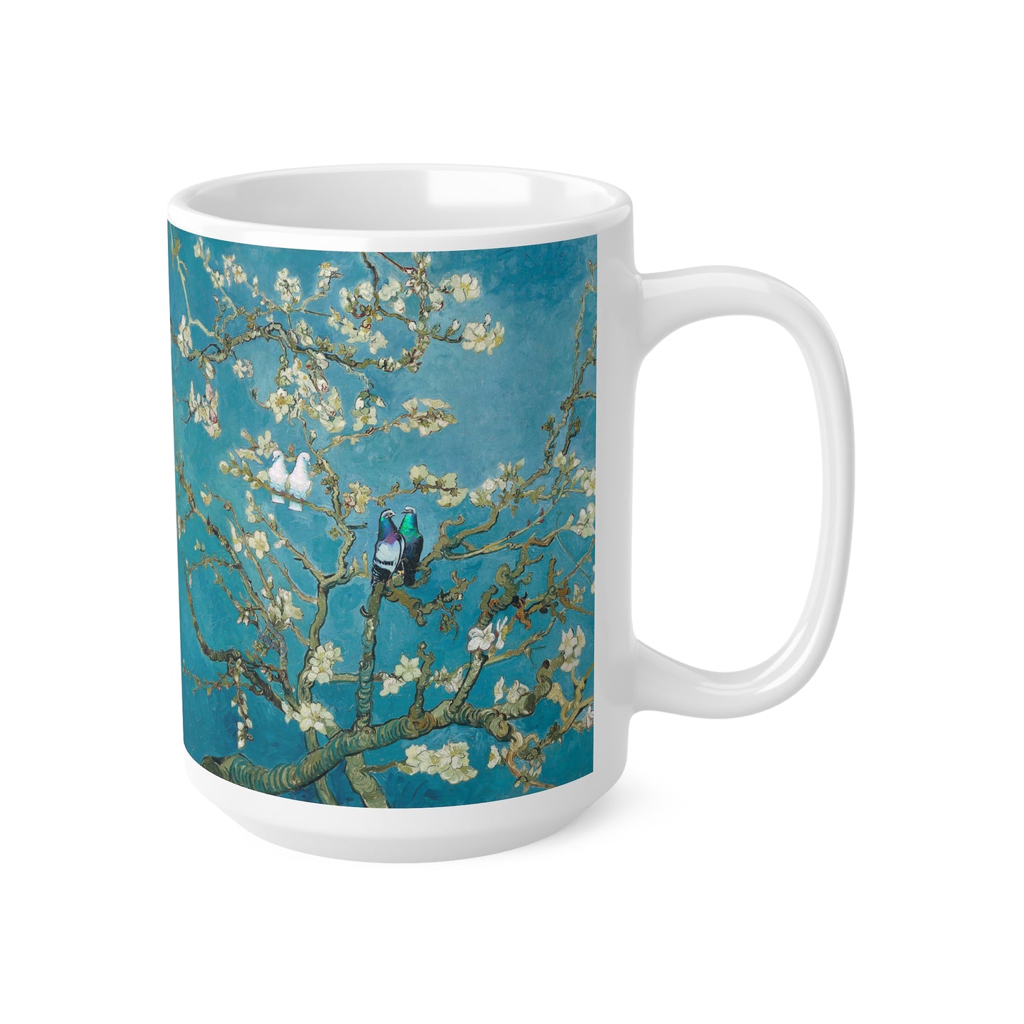 Van Gogh's Almond blossom (1890) - Lovebirds Fine Art Print Ceramic Coffee Cups, 11oz, 15oz