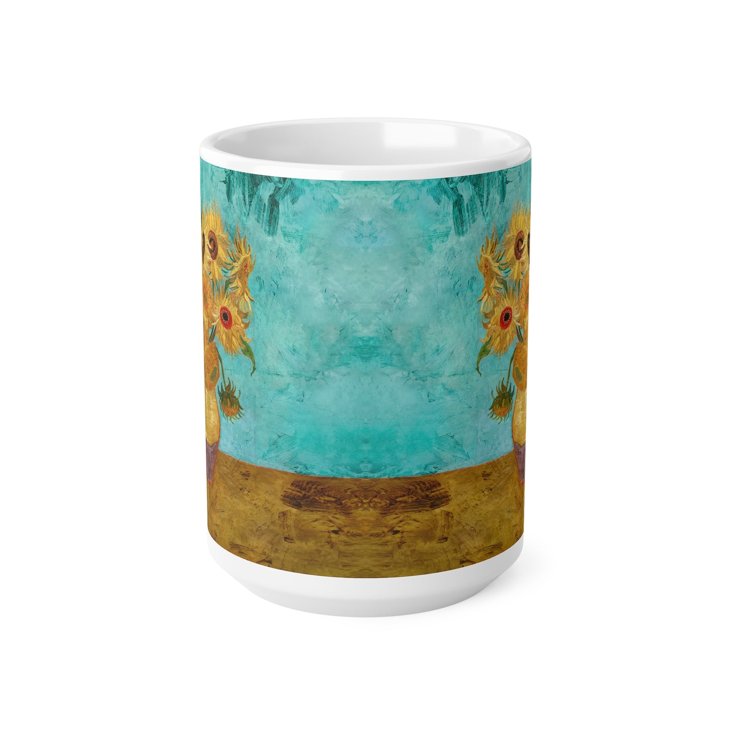 Van Gogh's Vase with Twelve Sunflowers (1888–1889) - Original Fine Art Print Ceramic Coffee Mugs, 11oz, 15oz