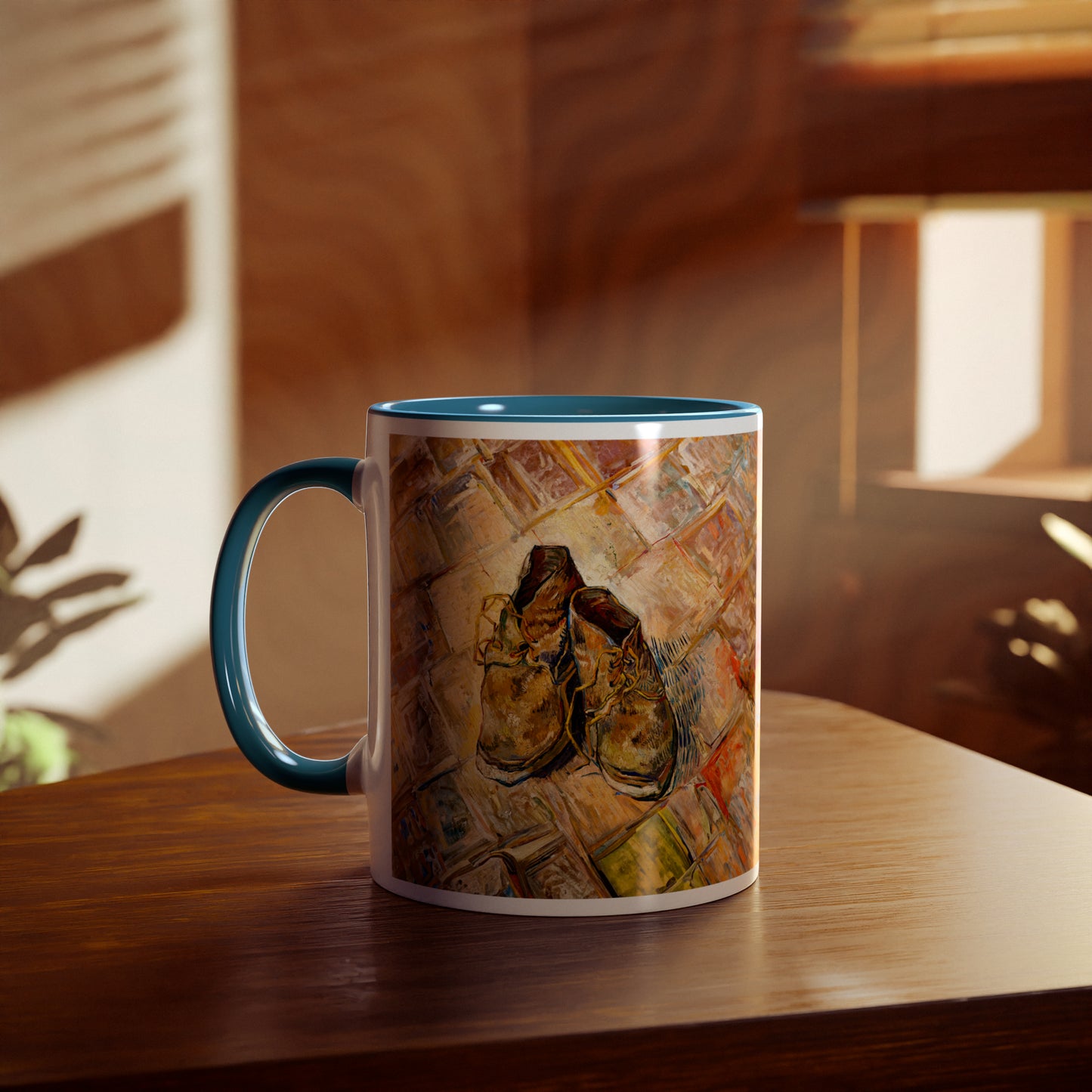 Van Gogh's Shoes (1888) - Original Fine Art Print Two-Tone Coffee Mugs, 11oz