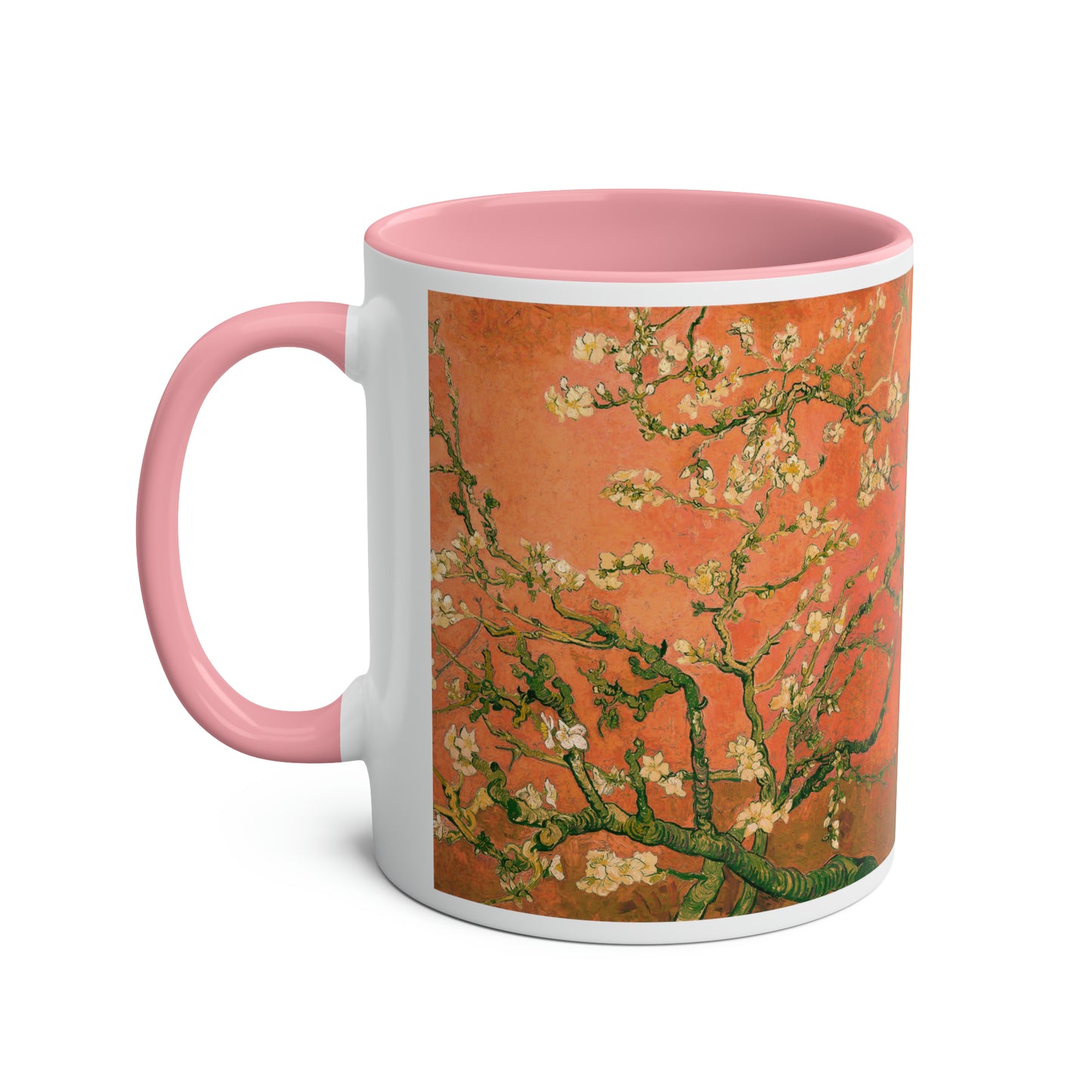 Van Gogh's Almond blossom (1890) - Orange Fine Art Print Two-Tone Coffee Mugs, 11oz