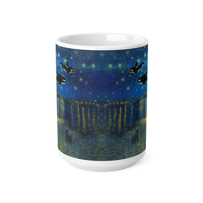 Van Gogh's Starry Night Over the Rhone (1888) - Dreams Fine Art Print Ceramic Coffee Mugs, 11oz, 15oz