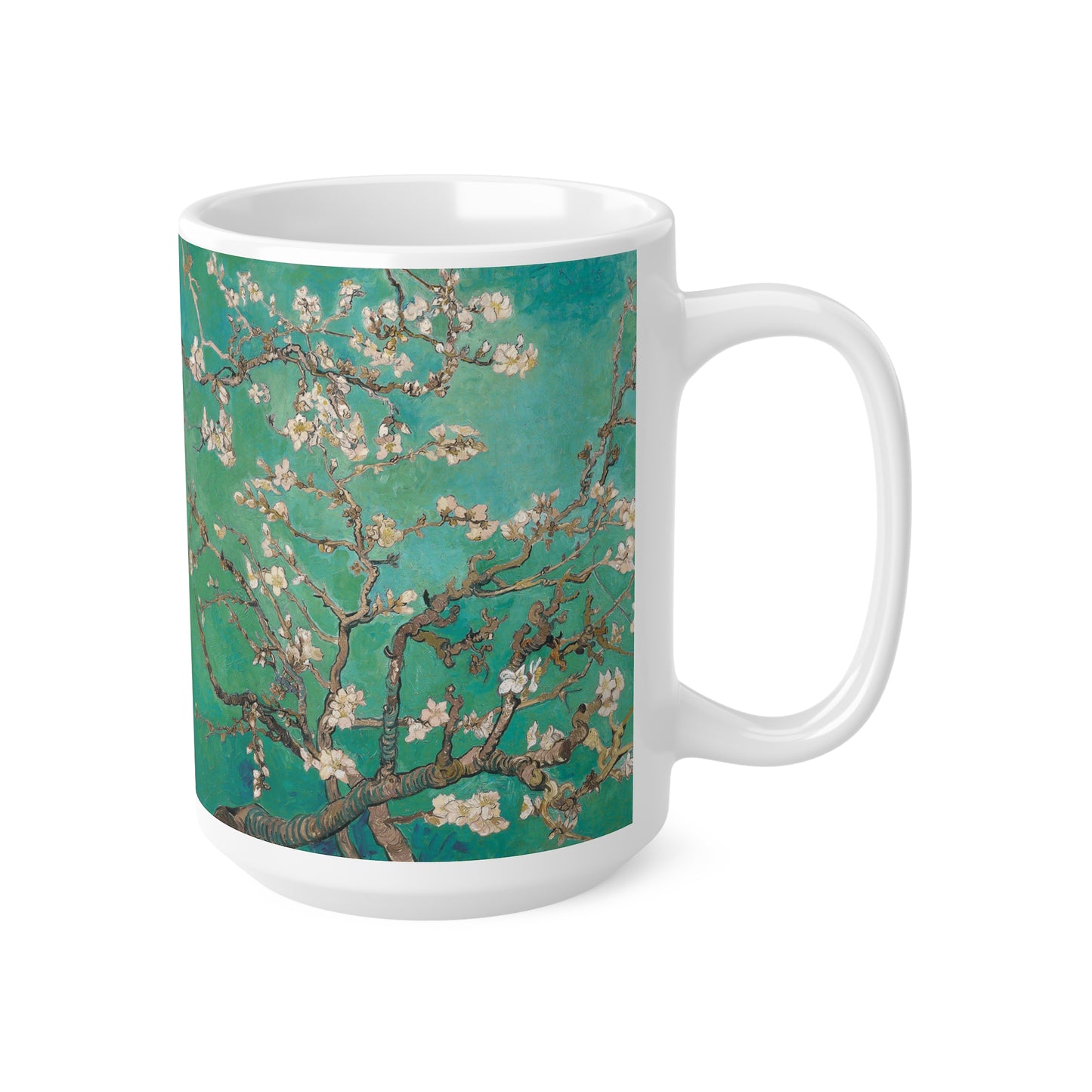 Van Gogh's Almond blossom (1890) - Green Fine Art Print Ceramic Coffee Mugs, 11oz, 15oz