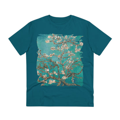 Van Gogh's Almond blossom (1890) - Turqoise Fine Art Print Organic Cotton T-Shirt Unisex