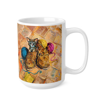 Van Gogh's Shoes (1888) - Kitten with yarns Fine Art Print Ceramic Coffee Mugs, 11oz, 15oz