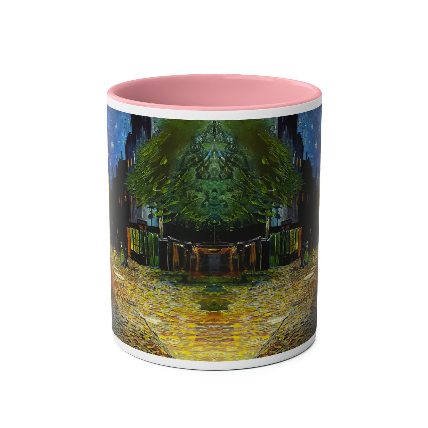 Van Gogh's Café Terrace at Night (1888) - Original Fine Art Print Two-Tone Coffee Mugs, 11oz