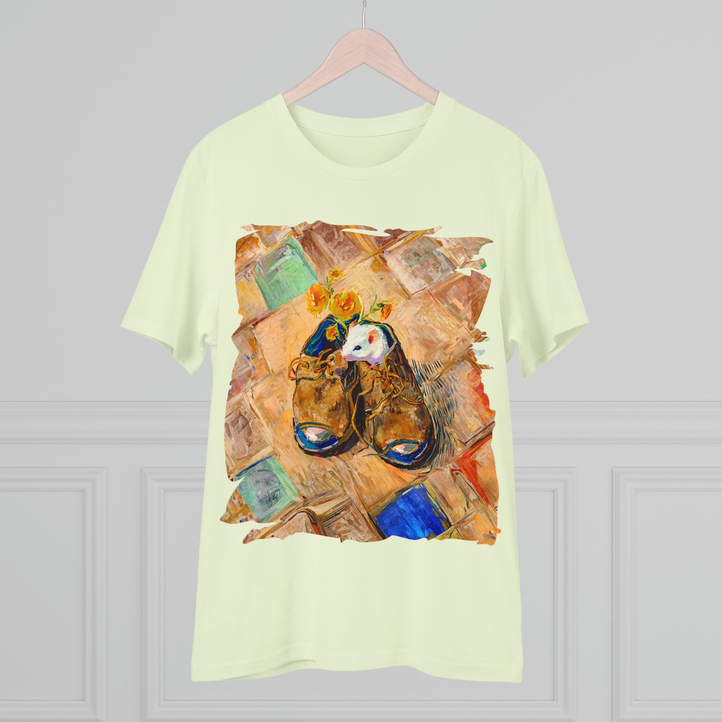 Van Gogh's Shoes (1888) - Mouse in the shoe Fine Art Print Organic Cotton T-Shirt Unisex