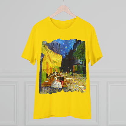 Van Gogh's Café Terrace at Night (1888) - Couple Fine Art Print Organic Cotton T-Shirt Unisex