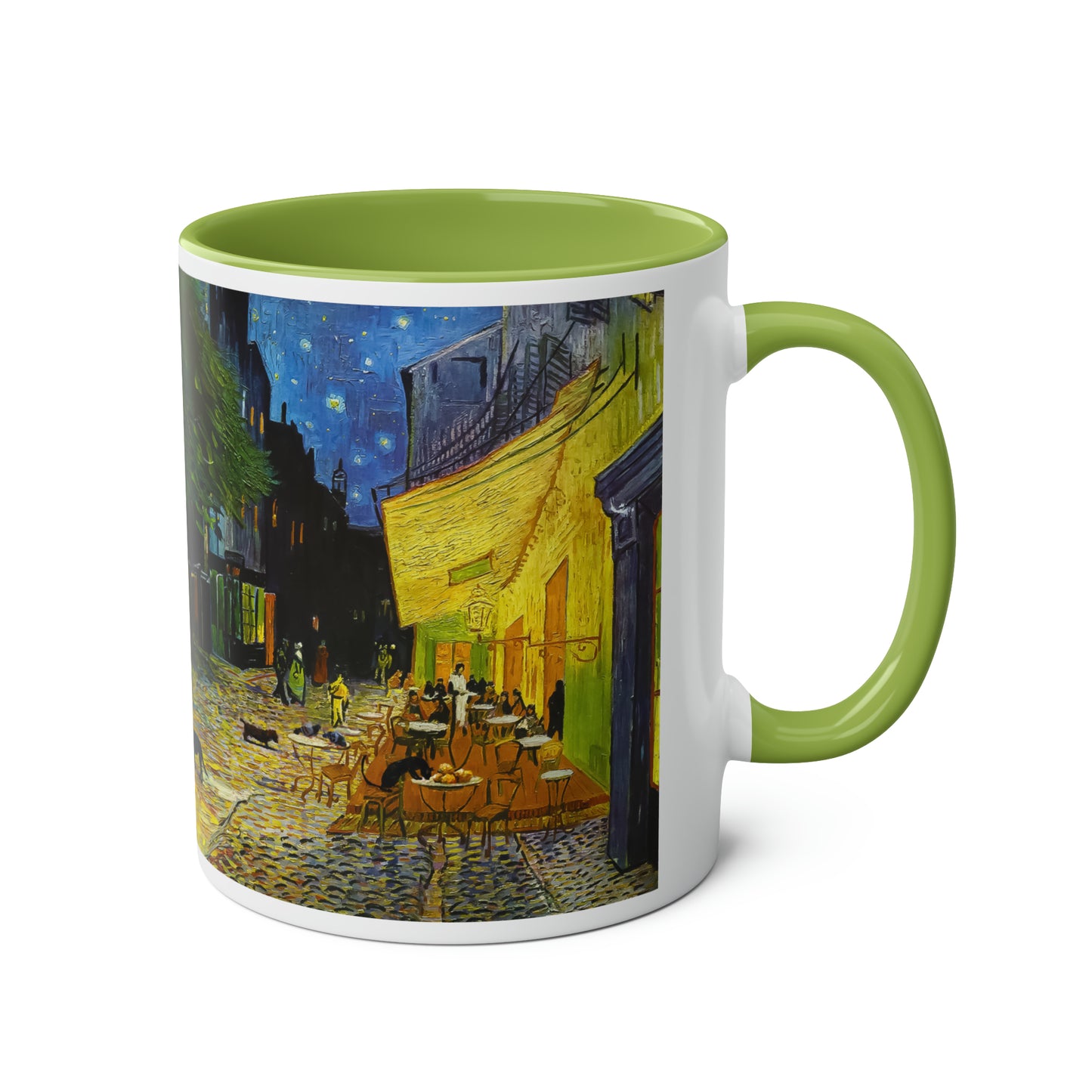 Van Gogh's Café Terrace at Night (1888) - Strays Two-Tone Coffee Mugs, 11oz