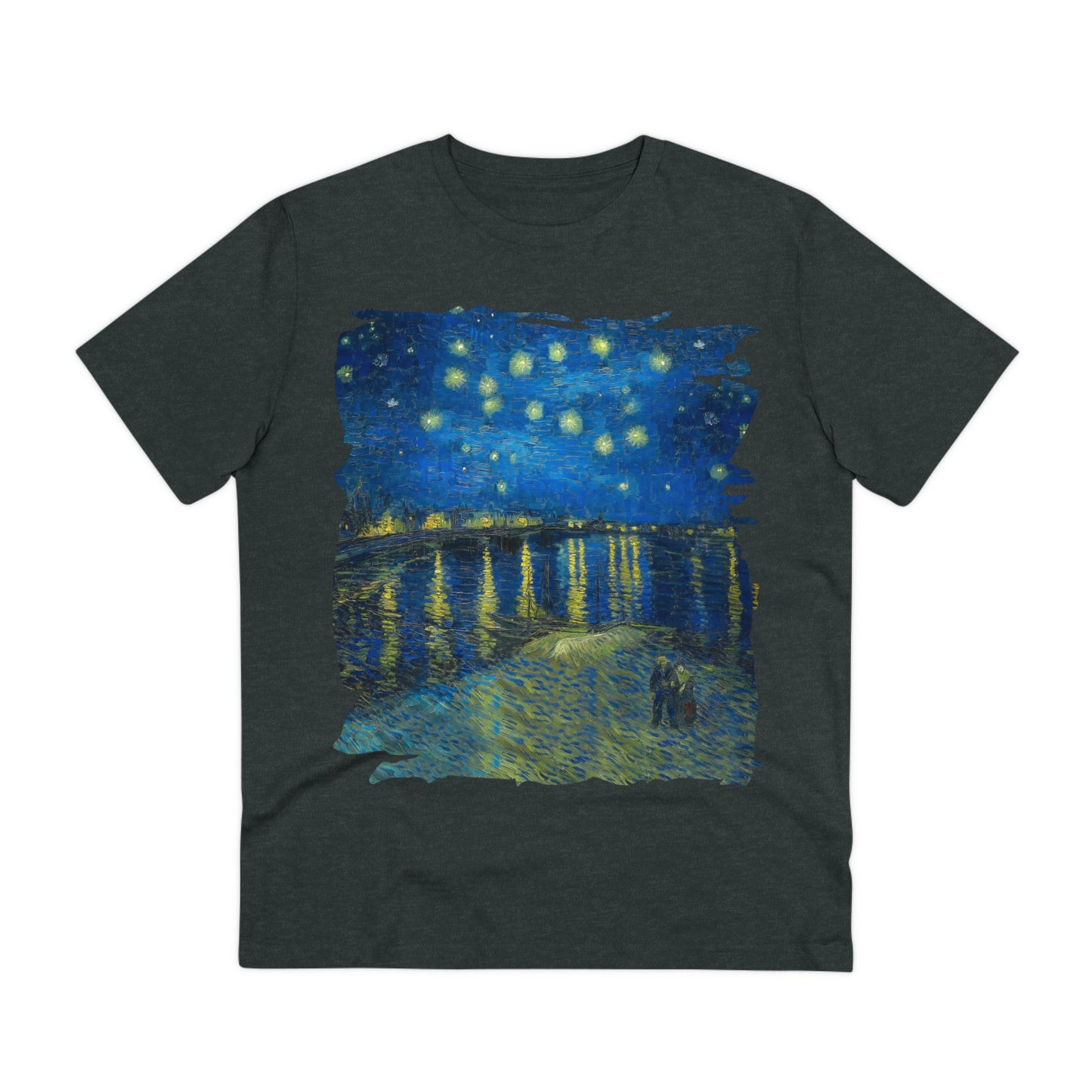 Van Gogh's Starry Night Over the Rhone (1888) - Original Fine Art Print Organic Cotton T-Shirt Unisex