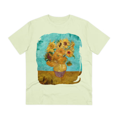 Van Gogh's Vase with Twelve Sunflowers (1888–1889) - Original Fine Art Print Organic Cotton T-Shirt Unisex