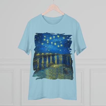 Van Gogh's Starry Night Over the Rhone (1888) - Original Fine Art Print Organic Cotton T-Shirt Unisex