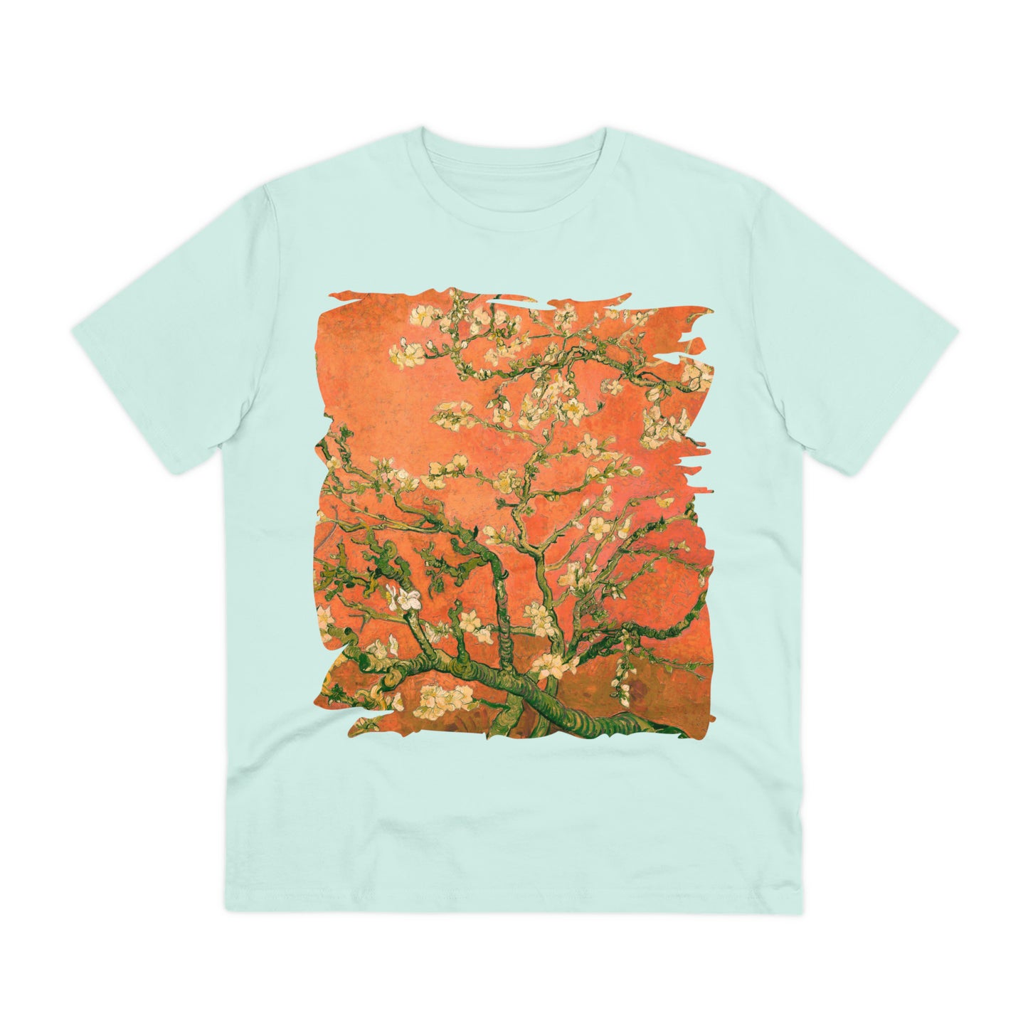 Van Gogh's Almond blossom (1890) - Orange Fine Art Print Organic Cotton T-Shirt Unisex