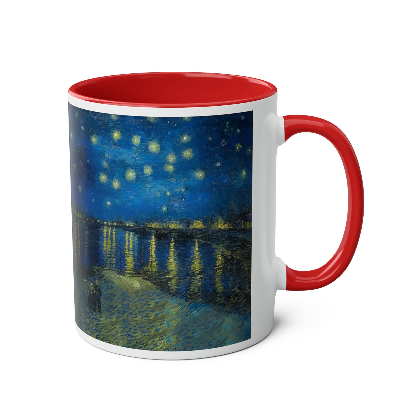 Van Gogh's Starry Night Over the Rhone (1888) - Original Fine Art Print Two-Tone Coffee Mugs, 11oz