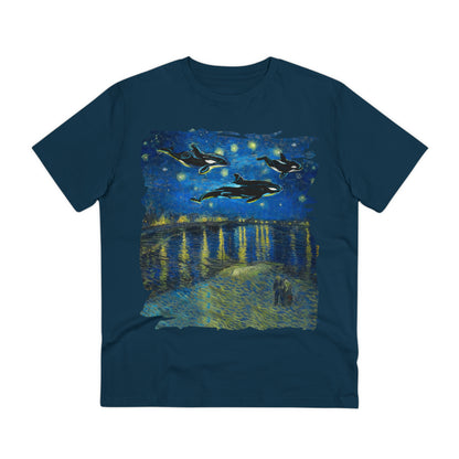 Van Gogh's Starry Night Over the Rhone (1888) - Dreams Fine Art Print Organic Cotton T-Shirt Unisex