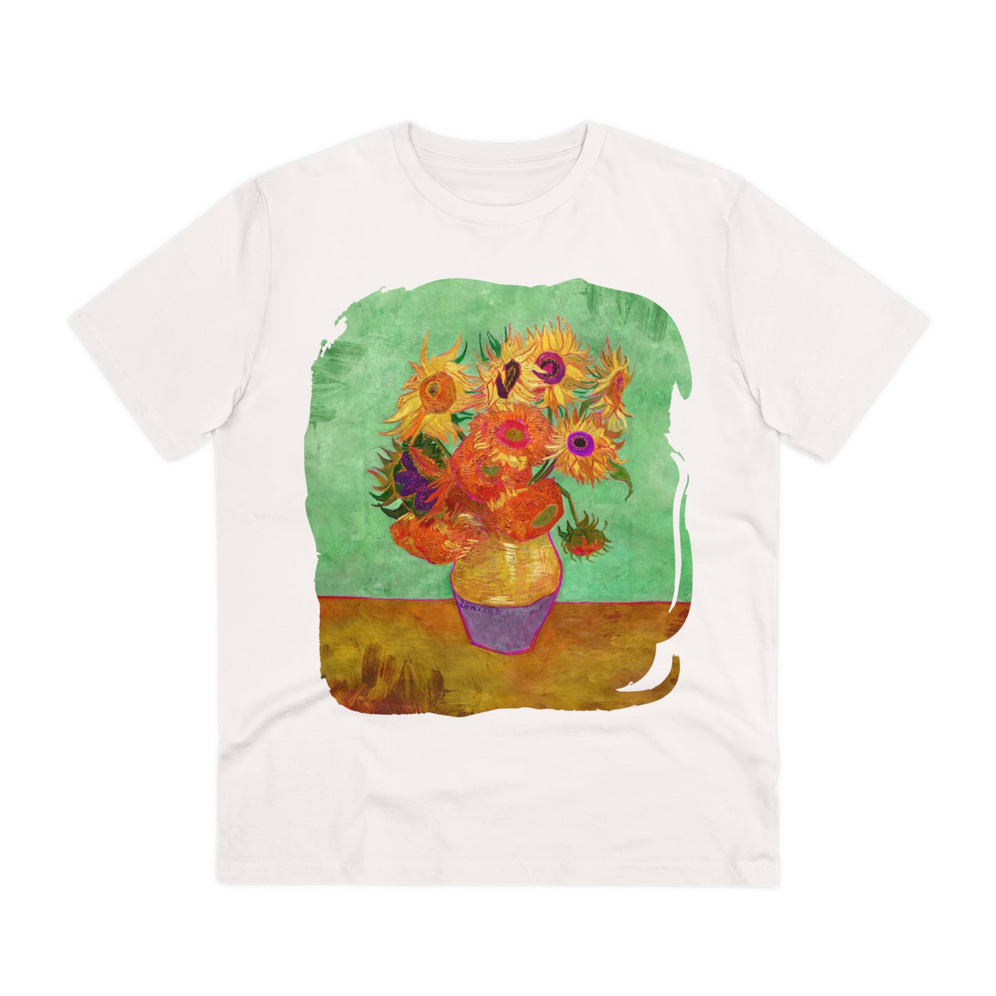 Van Gogh's Vase with Twelve Sunflowers (1888–1889) - Summer Fine Art Print Organic Cotton T-Shirt Unisex