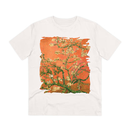 Van Gogh's Almond blossom (1890) - Orange Fine Art Print Organic Cotton T-Shirt Unisex