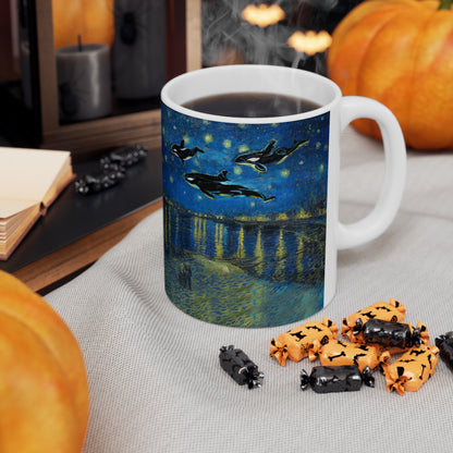 Van Gogh's Starry Night Over the Rhone (1888) - Dreams Fine Art Print Ceramic Coffee Mugs, 11oz, 15oz