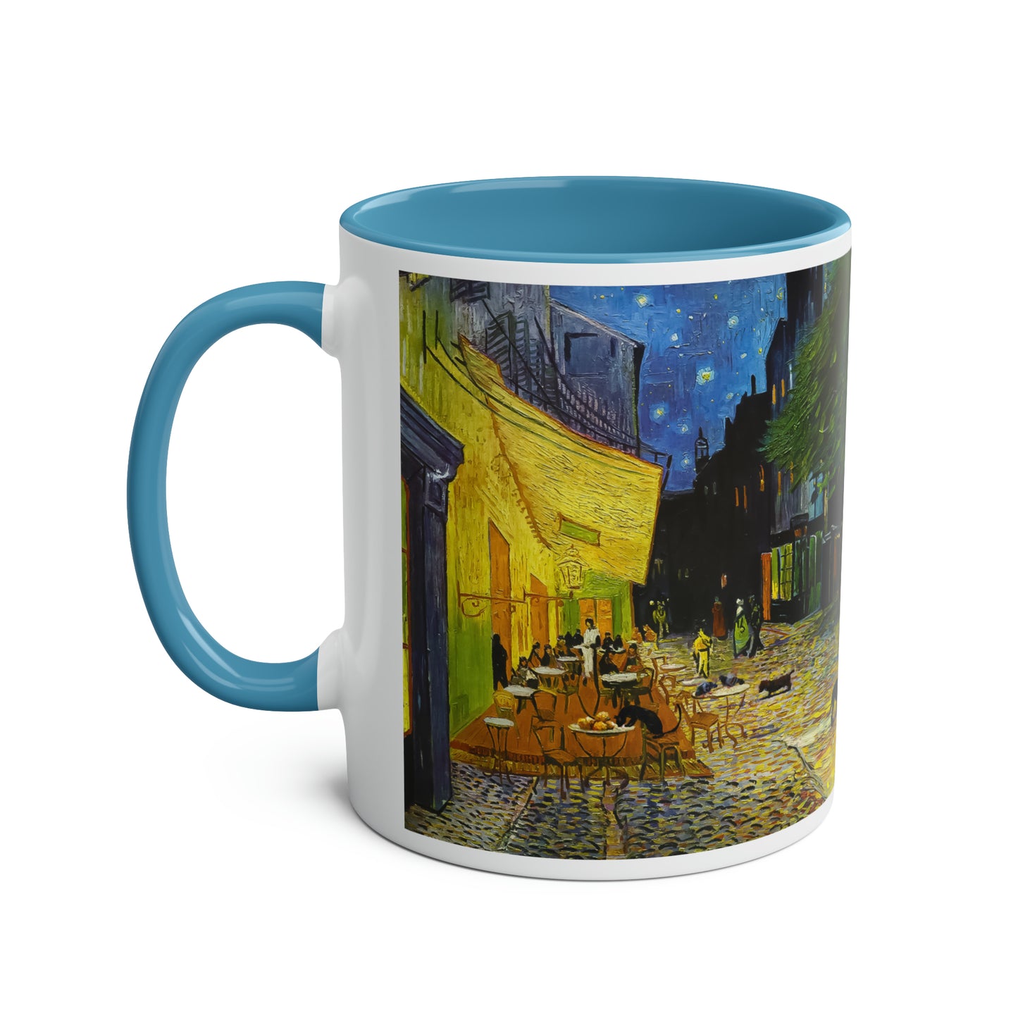 Van Gogh's Café Terrace at Night (1888) - Strays Two-Tone Coffee Mugs, 11oz