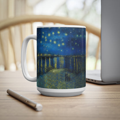 Van Gogh's Starry Night Over the Rhone (1888) - Original Fine Art PrintCeramic Coffee Mugs, 11oz, 15oz