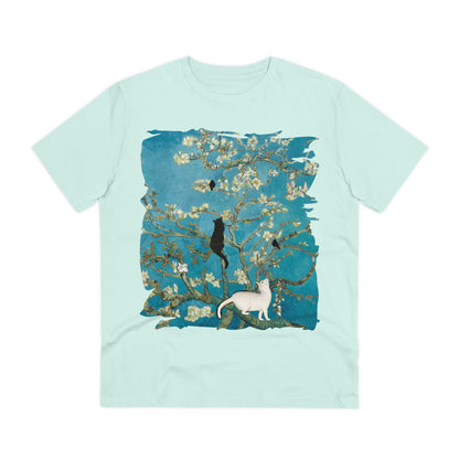 Van Gogh's Almond blossom (1890) - Cats Fine Art Print Organic Cotton T-Shirt Unisex