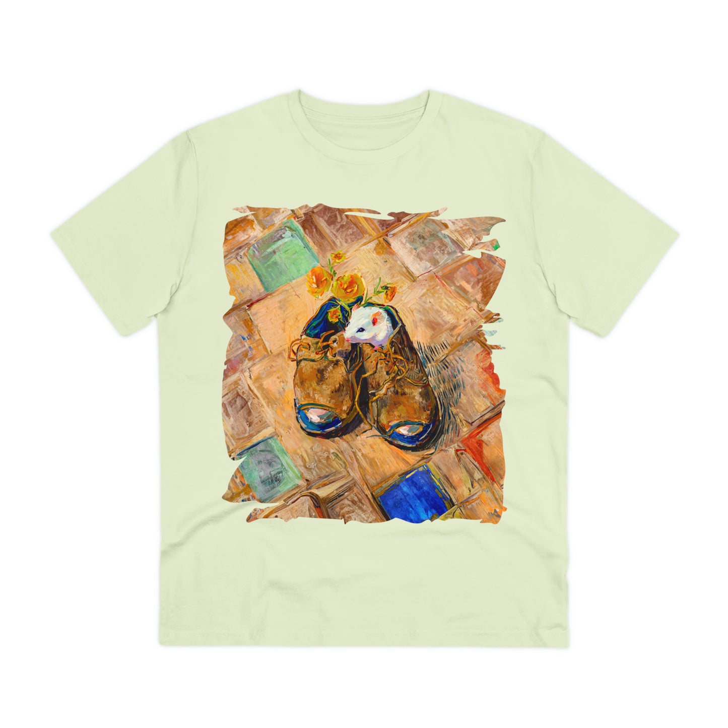 Van Gogh's Shoes (1888) - Mouse in the shoe Fine Art Print Organic Cotton T-Shirt Unisex