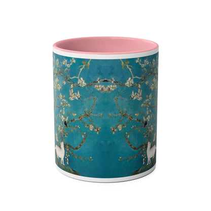 Van Gogh's Almond blossom (1890) - Cats Fine Art Print Two-Tone Coffee Mugs, 11oz