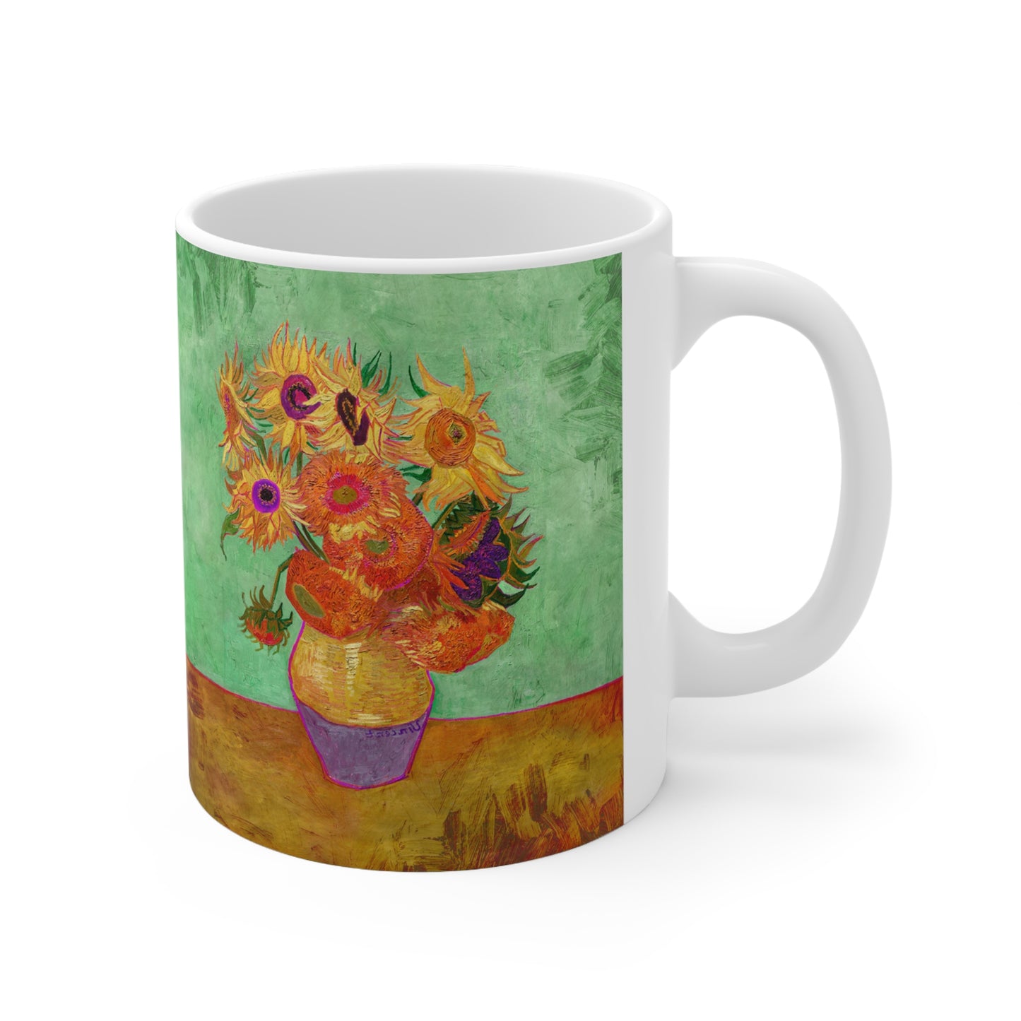 Van Gogh's Vase with Twelve Sunflowers (1888–1889) - Summer Fine Art Print Ceramic Coffee Mugs, 11oz, 15oz