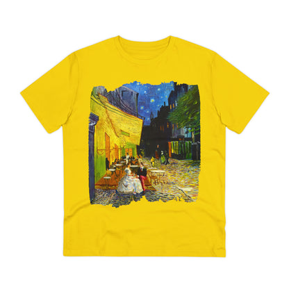 Van Gogh's Café Terrace at Night (1888) - Couple Fine Art Print Organic Cotton T-Shirt Unisex