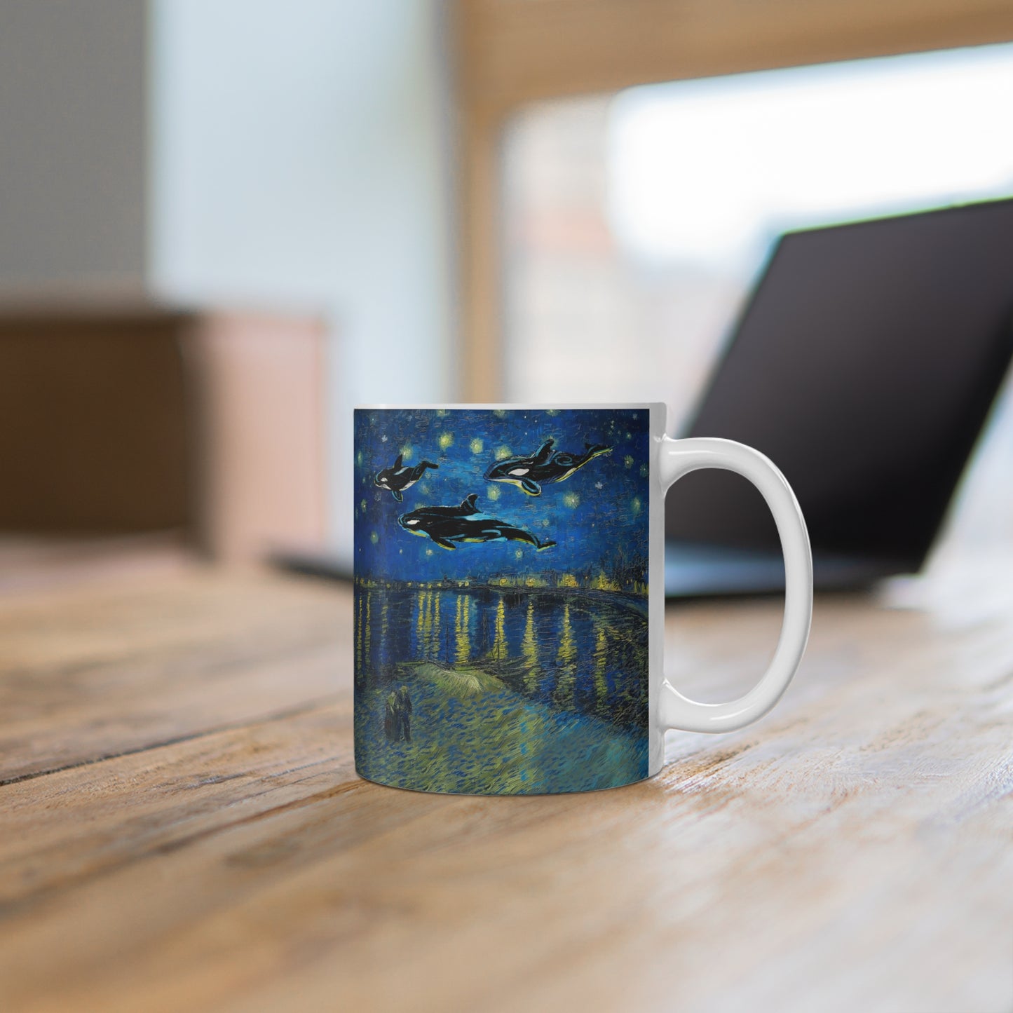 Van Gogh's Starry Night Over the Rhone (1888) - Dreams Fine Art Print Ceramic Coffee Mugs, 11oz, 15oz