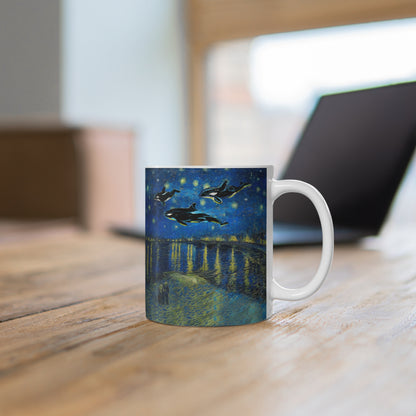 Van Gogh's Starry Night Over the Rhone (1888) - Dreams Fine Art Print Ceramic Coffee Mugs, 11oz, 15oz