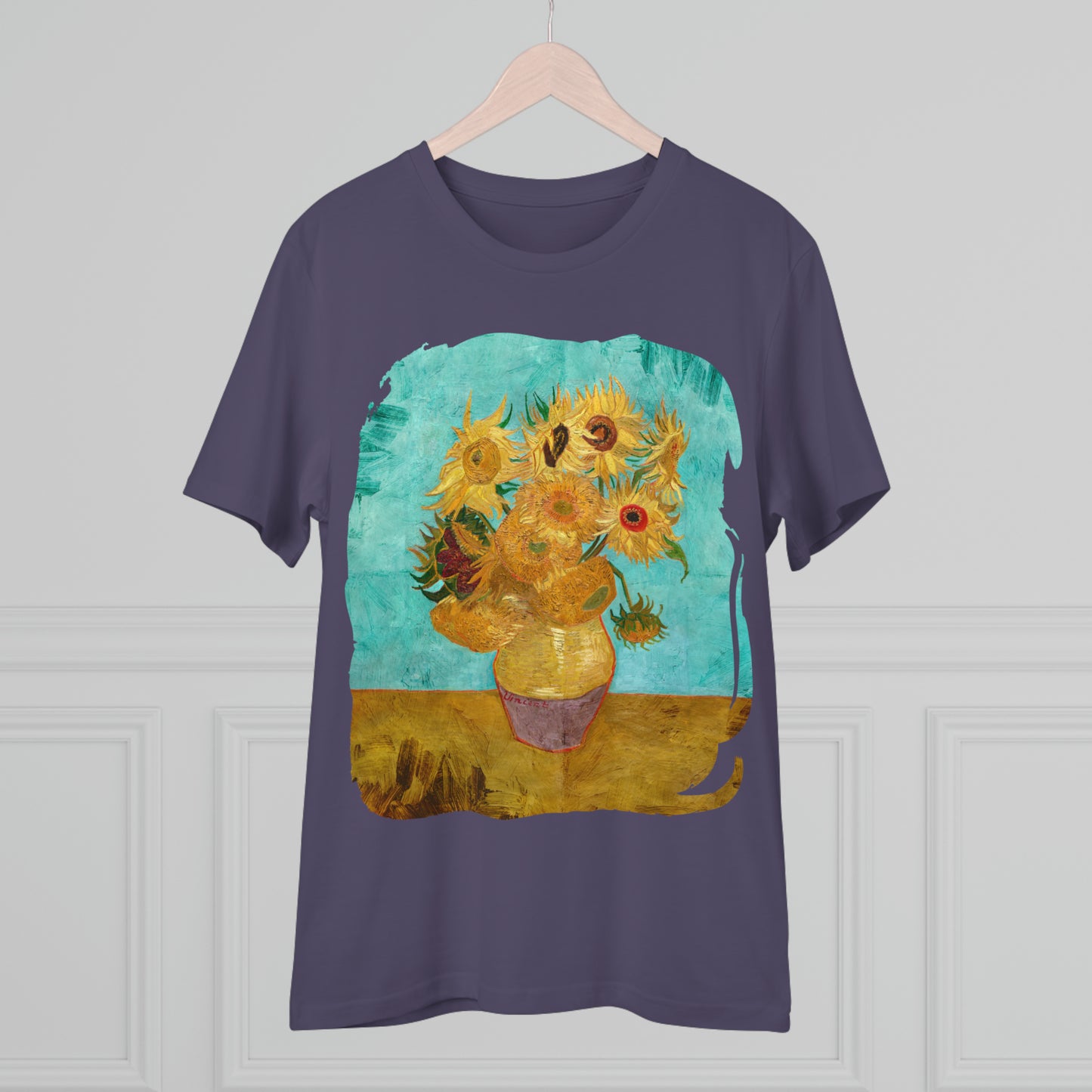 Van Gogh's Vase with Twelve Sunflowers (1888–1889) - Original Fine Art Print Organic Cotton T-Shirt Unisex