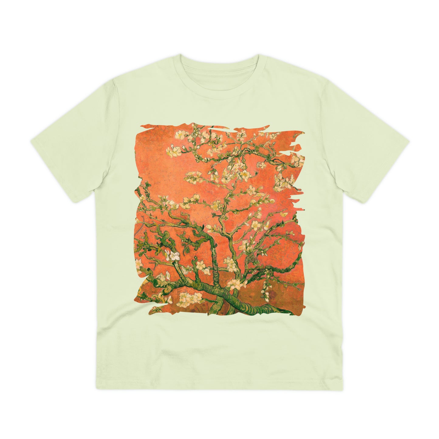 Van Gogh's Almond blossom (1890) - Orange Fine Art Print Organic Cotton T-Shirt Unisex