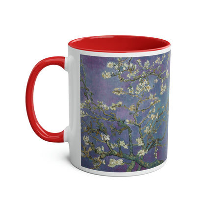 Van Gogh's Almond blossom (1890) - Purple Fine Art Print Two-Tone Coffee Mugs, 11oz