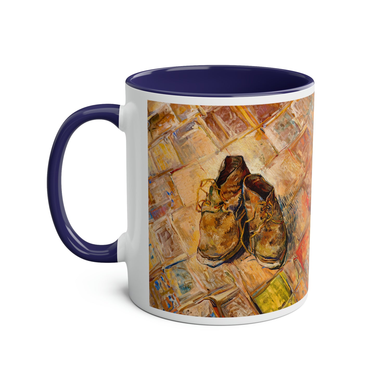 Van Gogh's Shoes (1888) - Original Fine Art Print Two-Tone Coffee Mugs, 11oz